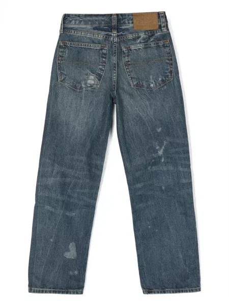 Jeansy straight leg dziecięce Polo Ralph Lauren niebieskie