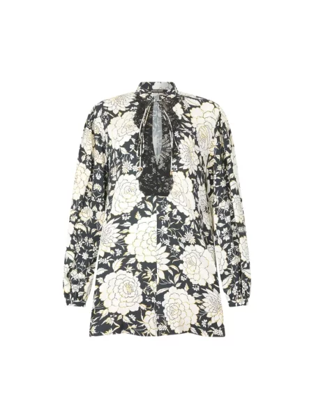 Sukienka mini Roberto Cavalli z nadrukiem koronkowa czarna