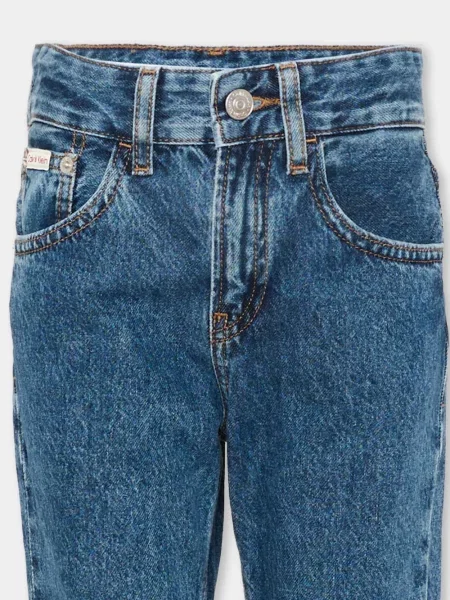 Jeansy straight leg dziecięce Calvin Klein niebieskie