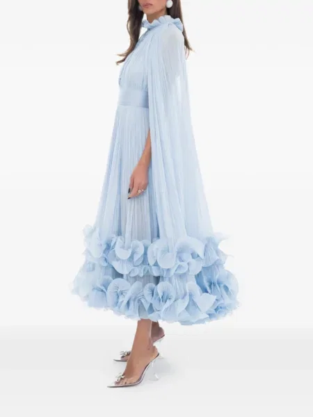Rochie Ana Radu plisată de costum albastru