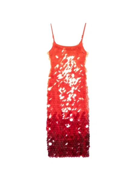 Rochie midi Leslie Amon cu paiete portocaliu