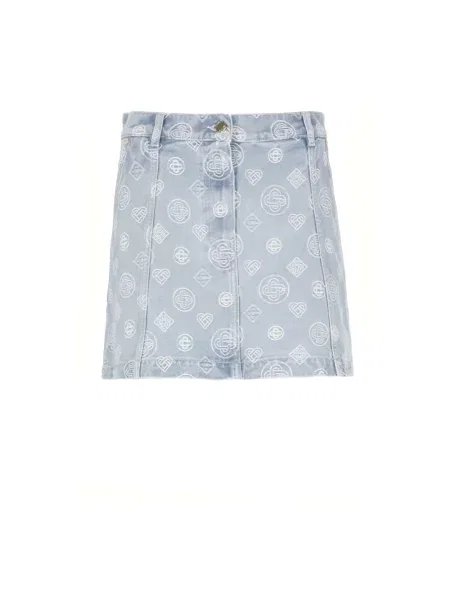 Haftowana spódnica jeansowa Casablanca niebieska