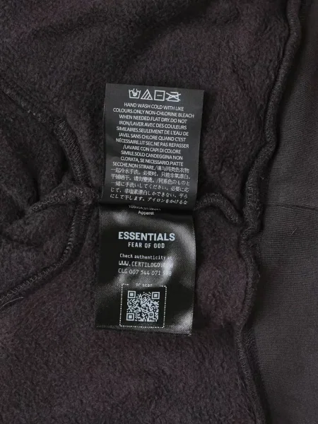 Суичър с качулка Fear Of God Essentials с принт черно