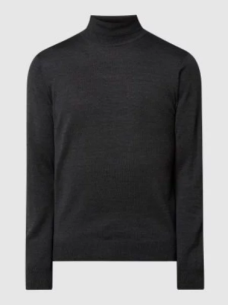 Sweter z dzianiny z detalem z logo Casual Friday