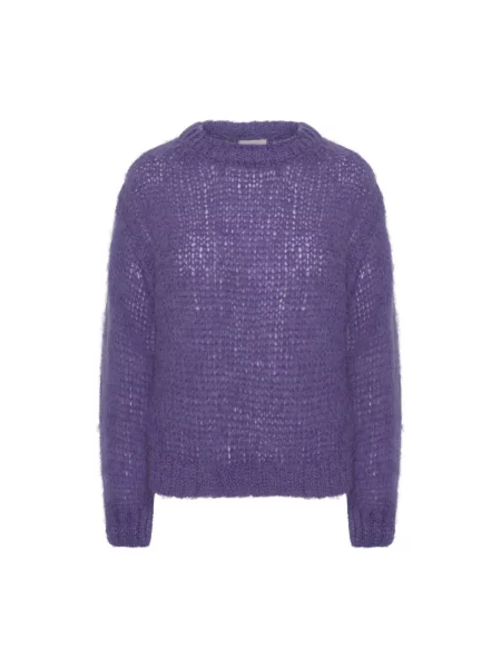 Sweter American Dreams wełniany fioletowy
