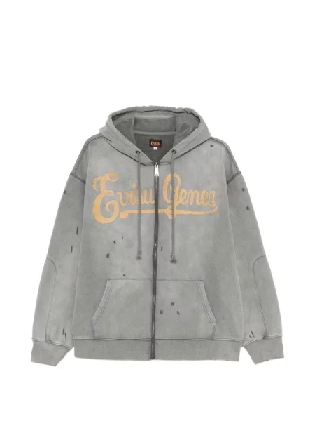 Hoodie Evisu με φθαρμένο εφέ γκρι