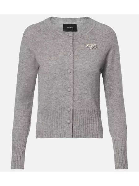 Cardigan Simone Rocha din cașmir gri