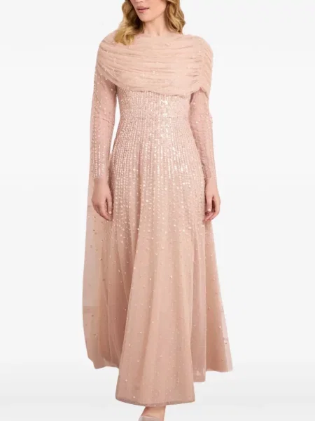 Rochie Needle & Thread cu paiete drapată roz