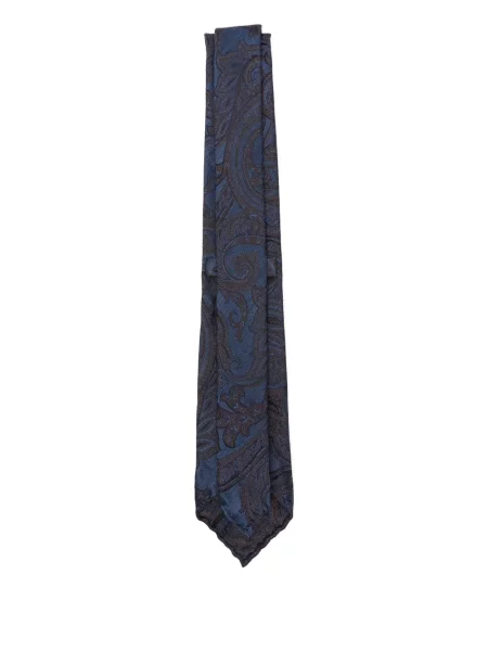 Cravată Dell'oglio cu model paisley albastru