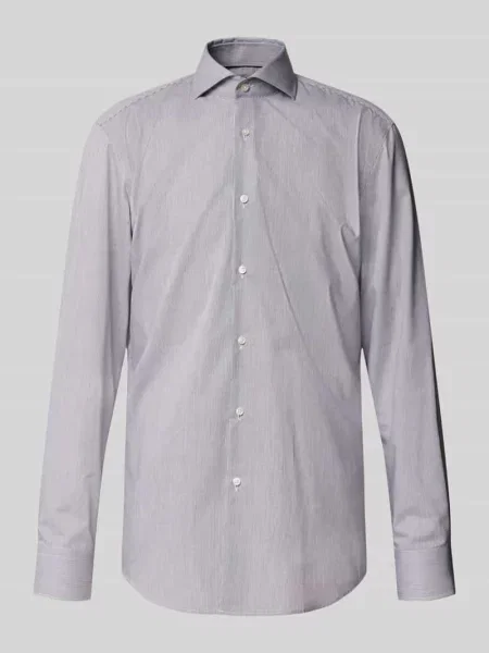 Koszula o kroju slim fit biznesowa z czystej bawełny model HANK' Boss czarna