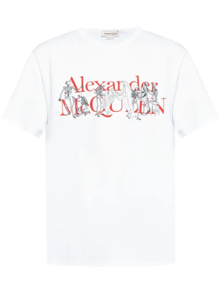 Тениска Alexander Mcqueen с принт бяло