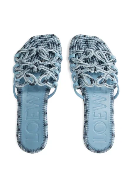 Sandale Loewe cu broderie albastru