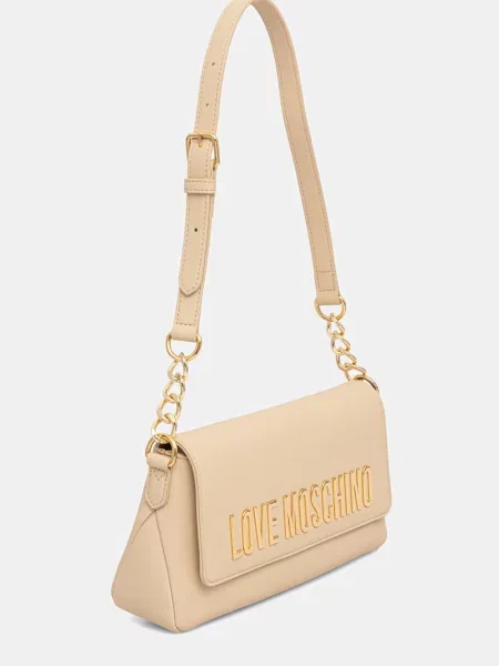 Love Moschino kabelka dámska z imitácie kože béžová