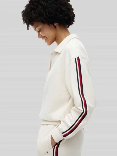 Bluza o kroju regular fit z czystej bawełny Tommy Hilfiger beżowa