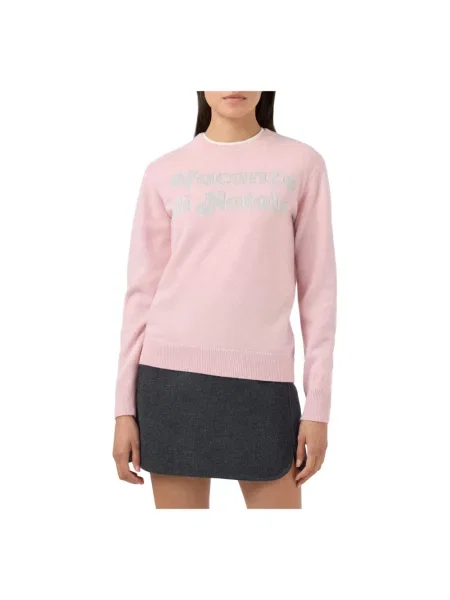 Sweter Mc2 Saint Barth wełniany elegancki różowy