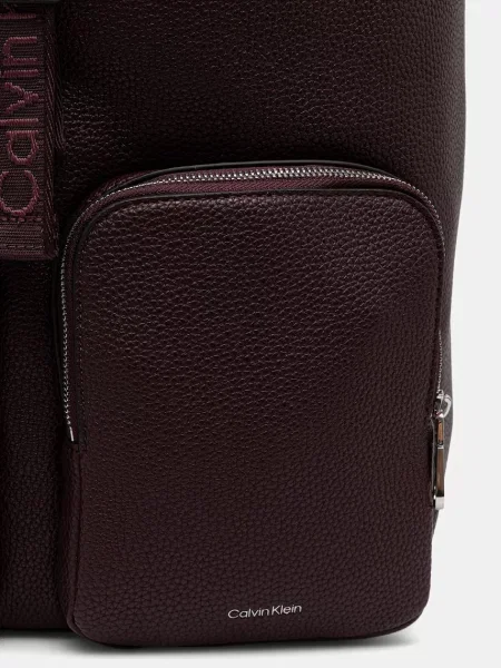 Calvin Klein Hátizsák Weebbing Strap Flap Backpack Bordó