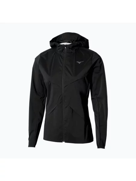 Куртка для бігу Mizuno Tech Thermal Charge Hooded black чорна