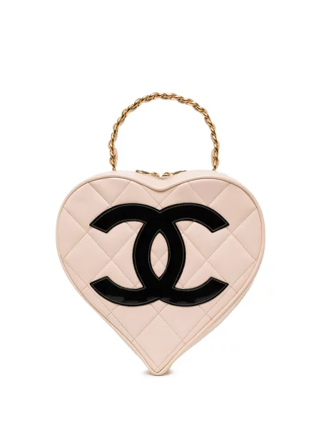 Prošívaná diamant kabelka Chanel Pre-owned se srdcovým vzorem růžová