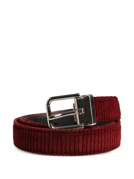 Cu centură curea Dolce & Gabbana de catifea cu cataramă roșu
