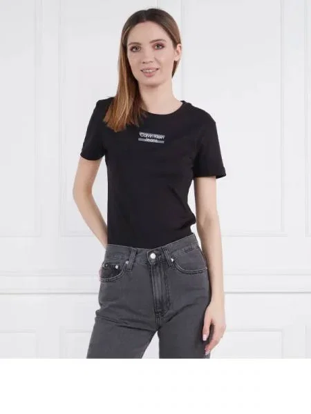 CALVIN KLEIN JEANS Tricou STRIPE LOGO negru
