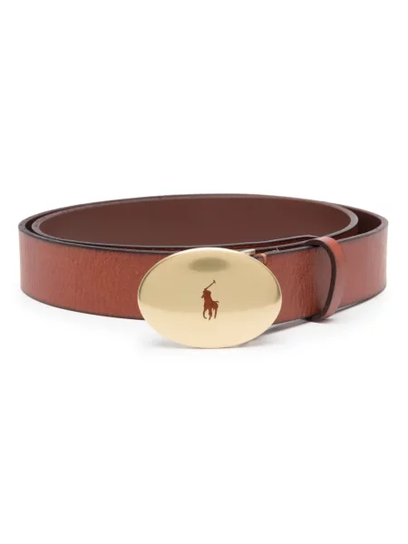 Kožený pásek Polo Ralph Lauren s autogramem hnědý