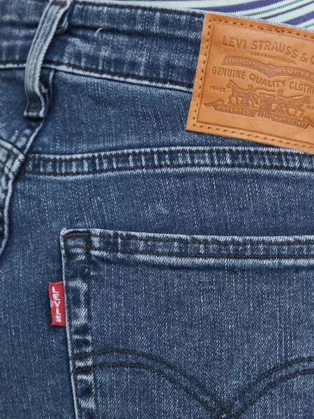 Ретро слаб дънки skinny fit Levi's® с разкъсвания синьо