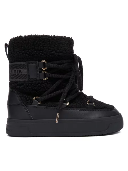 Čizme za snijeg Tommy Hilfiger Faux Shearling Snowboot crna