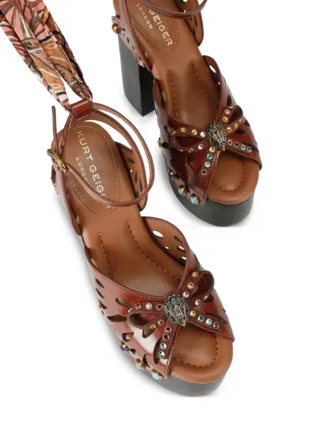 Σανδάλια Kurt Geiger με πλατφόρμα καφέ