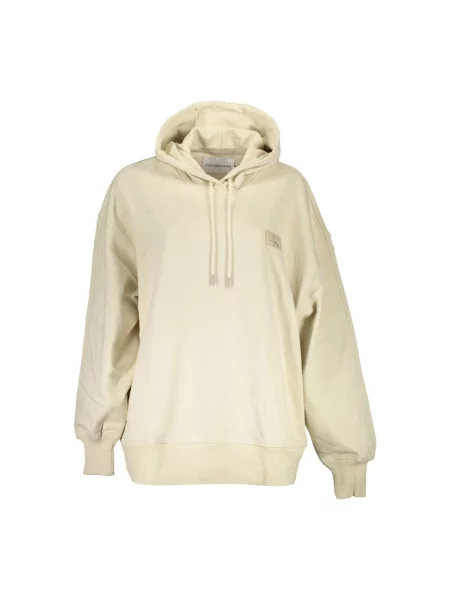 Bluza z kapturem Calvin Klein beżowa