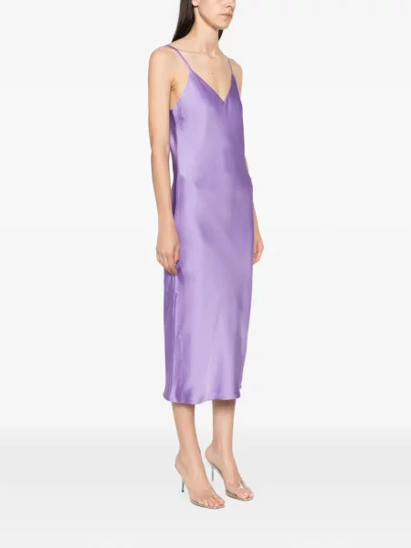 Rochie midi Norma Kamali cu decolteu în V violet