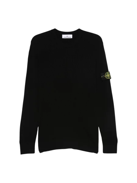 Sweter Stone Island wełniany z kamieniami czarny