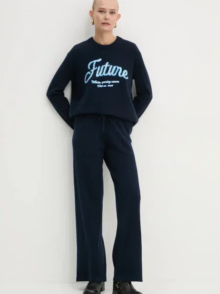 Светр з кашеміру FROM FUTURE синій