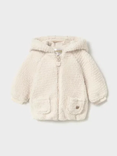 Mayoral Newborn mikina na s kapucňou dojčenská biela