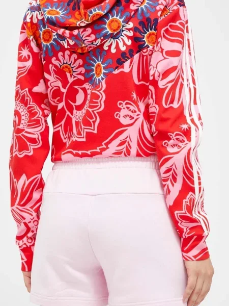 Šortky adidas s potiskem high waist růžová