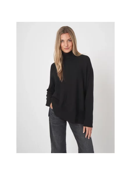 Sweter z golfem Repeat do golfa czarny