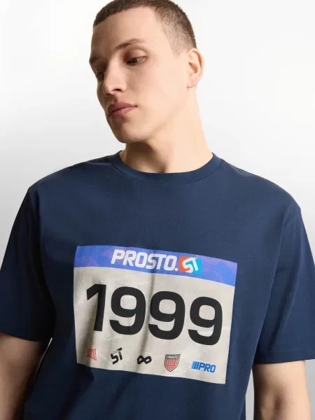Koszulka sportowa Prosto Runner z krótkim rękawem niebieska
