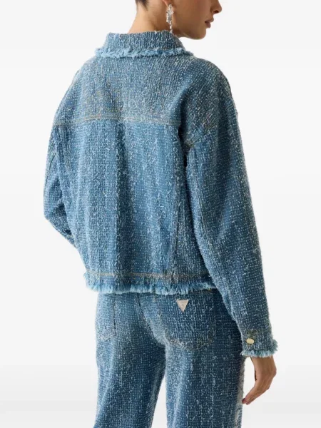 Geacă de blugi Guess din tweed albastru