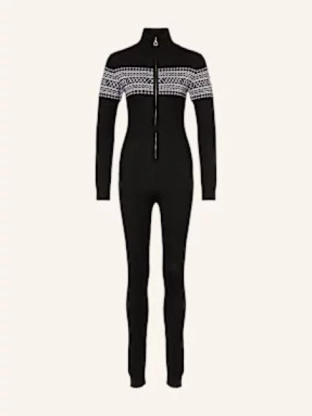 We Norwegians Kombinezon Z Dzianiny Signature Z Wełny Merino schwarz biały