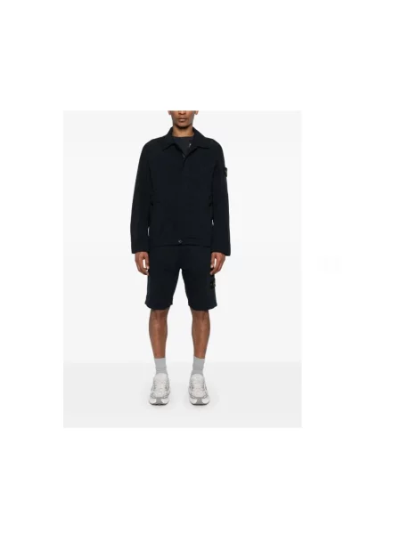 Lekka kurtka Stone Island casual z kamieniami niebieska