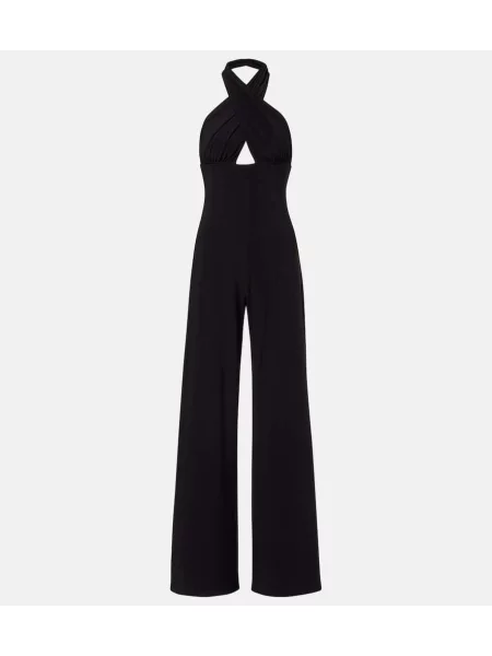 Salopetă Norma Kamali cu gât halter negru