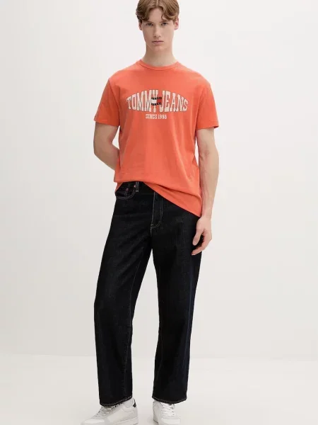Tommy Jeans kratka majica oranžna