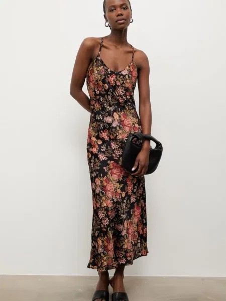 Answear.LAB rochie din vâscoză negru