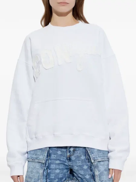 Hanorac Dsquared2 cu aplicații alb