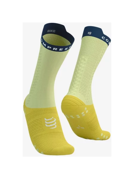Skarpety Compressport Pro Racing Bike zielone jasne T1 żółte