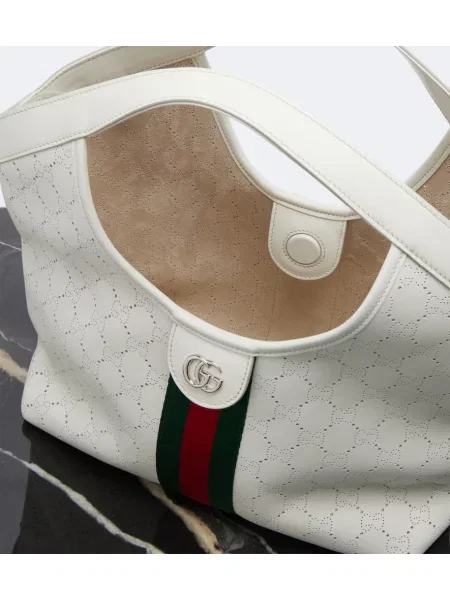 Geantă shopper Gucci din piele alb