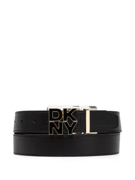 Reversibil curea Dkny cu cataramă cu autograf negru