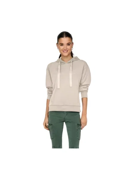 Bluza z kapturem Only z kapturem beżowa