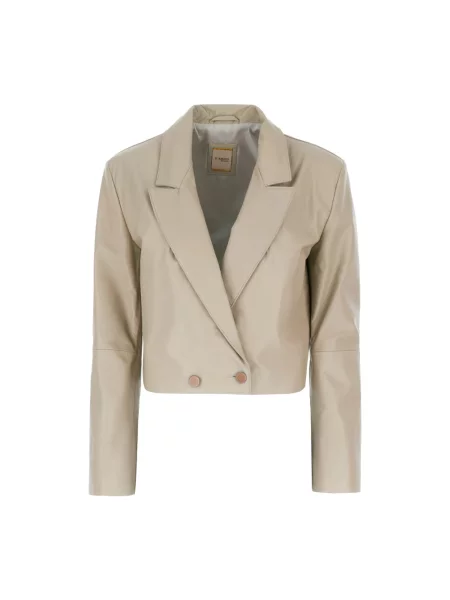 Marynarka Andrea D'amico skórzana beżowa