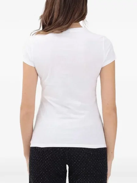 Tricou Armani Exchange cu autograf alb