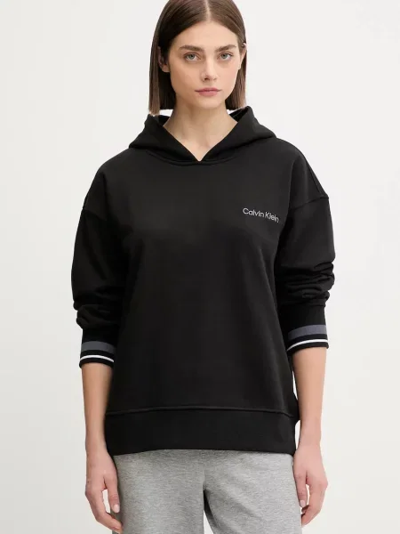 Pulover Calvin Klein Performance s kapuco črna
